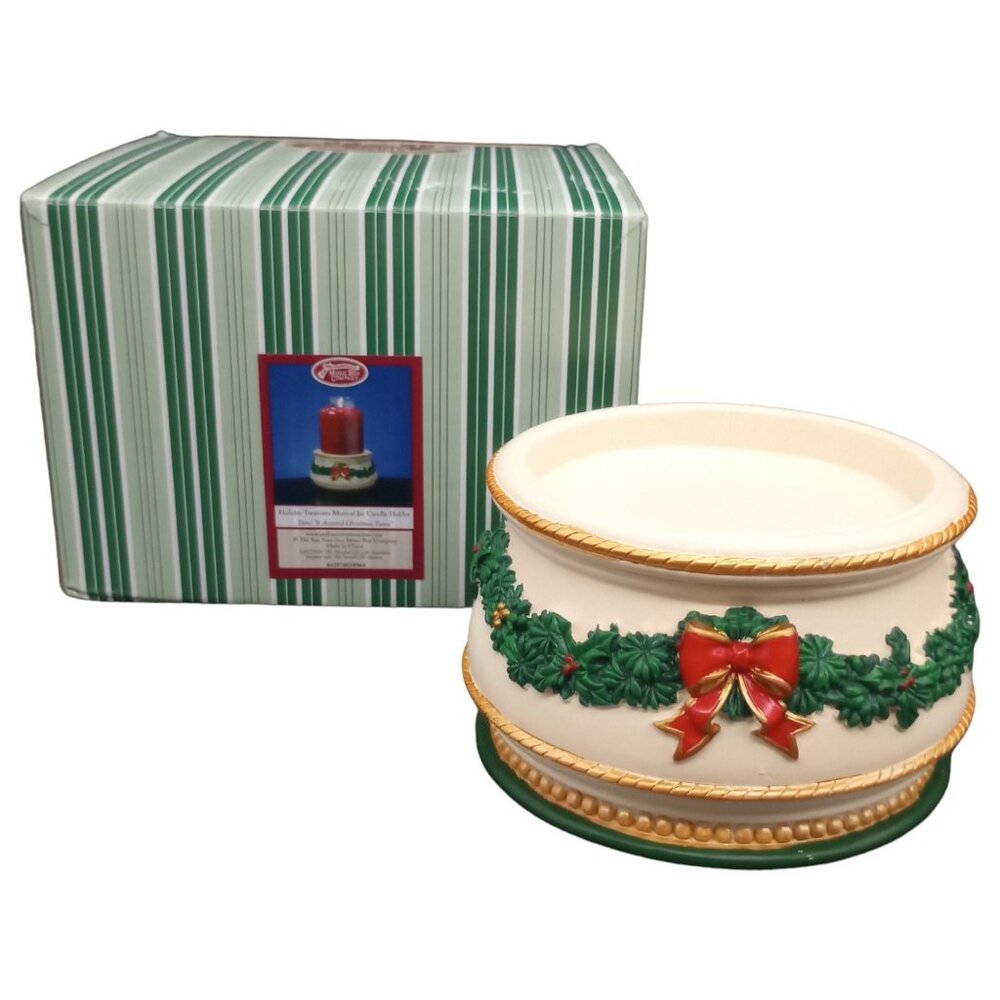 San Francisco Music Box Christmas‎ Holiday Treasures Musical Jar Candle Holder